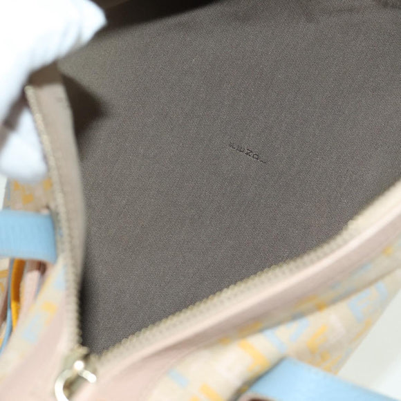 FENDI Zucchino Canvas Hand Bag Pink Gold Auth AMZ369A