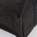 HERMES Her Line PM Hand Bag Canvas Gray Silver Auth AMZ370-10