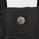 HERMES Her Line PM Hand Bag Canvas Gray Silver Auth AMZ370-14