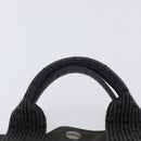 HERMES Her Line PM Hand Bag Canvas Gray Silver Auth AMZ370-8