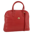 Burberrys Hand Bag Leather 2way Red Gold Auth AMZ371-1