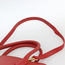 Burberrys Hand Bag Leather 2way Red Gold Auth AMZ371-10