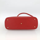 Burberrys Hand Bag Leather 2way Red Gold Auth AMZ371-11