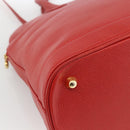 Burberrys Hand Bag Leather 2way Red Gold Auth AMZ371-13