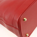 Burberrys Hand Bag Leather 2way Red Gold Auth AMZ371-15