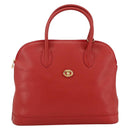 Burberrys Hand Bag Leather 2way Red Gold Auth AMZ371-2