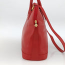 Burberrys Hand Bag Leather 2way Red Gold Auth AMZ371-4