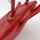 Burberrys Hand Bag Leather 2way Red Gold Auth AMZ371-6