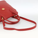 Burberrys Hand Bag Leather 2way Red Gold Auth AMZ371-9