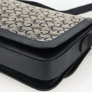 CELINE C Sulky Horse Carriage Shoulder Bag Canvas Navy Gold Auth AMZ372-12