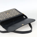 CELINE C Sulky Horse Carriage Shoulder Bag Canvas Navy Gold Auth AMZ372-15