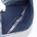 CELINE C Sulky Horse Carriage Shoulder Bag Canvas Navy Gold Auth AMZ372-23