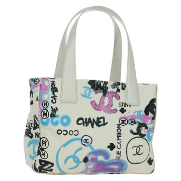 CHANEL New Travel line Hawaii Limited Bag Nylon White Silver CC Auth AMZ373V
