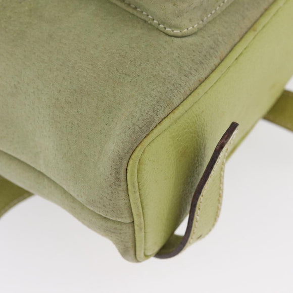 GUCCI Bamboo Backpack Suede Green Gold 003 2058 0030 Auth AMZ374