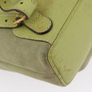 GUCCI Bamboo Backpack Suede Green Gold 003 2058 0030 Auth AMZ374-19