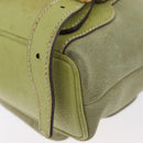 GUCCI Bamboo Backpack Suede Green Gold 003 2058 0030 Auth AMZ374-20
