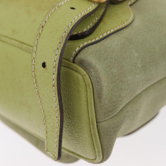 GUCCI Bamboo Backpack Suede Green Gold 003 2058 0030 Auth AMZ374