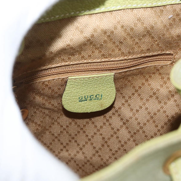 GUCCI Bamboo Backpack Suede Green Gold 003 2058 0030 Auth AMZ374