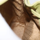 GUCCI Bamboo Backpack Suede Green Gold 003 2058 0030 Auth AMZ374-24