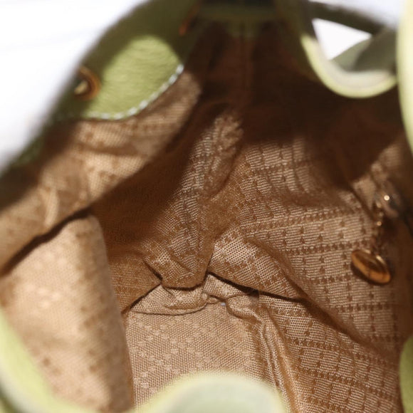 GUCCI Bamboo Backpack Suede Green Gold 003 2058 0030 Auth AMZ374