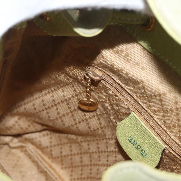 GUCCI Bamboo Backpack Suede Green Gold 003 2058 0030 Auth AMZ374