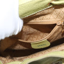 GUCCI Bamboo Backpack Suede Green Gold 003 2058 0030 Auth AMZ374-27