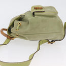 GUCCI Bamboo Backpack Suede Green Gold 003 2058 0030 Auth AMZ374-4