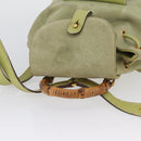 GUCCI Bamboo Backpack Suede Green Gold 003 2058 0030 Auth AMZ374-6