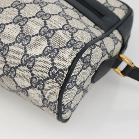 GUCCI GG Supreme Sherry Line Shoulder Bag PVC Navy Gold 24 02 005 Auth AMZ375