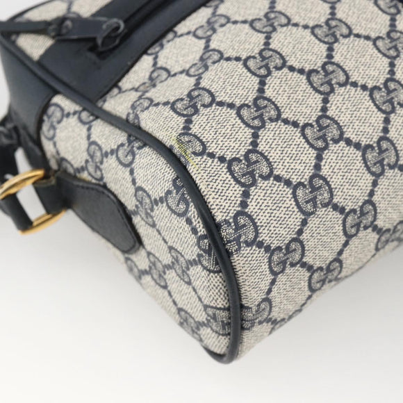 GUCCI GG Supreme Sherry Line Shoulder Bag PVC Navy Gold 24 02 005 Auth AMZ375
