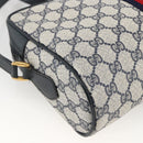 GUCCI GG Supreme Sherry Line Shoulder Bag PVC Navy Gold 24 02 005 Auth AMZ375-13