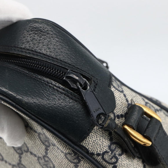 GUCCI GG Supreme Sherry Line Shoulder Bag PVC Navy Gold 24 02 005 Auth AMZ375