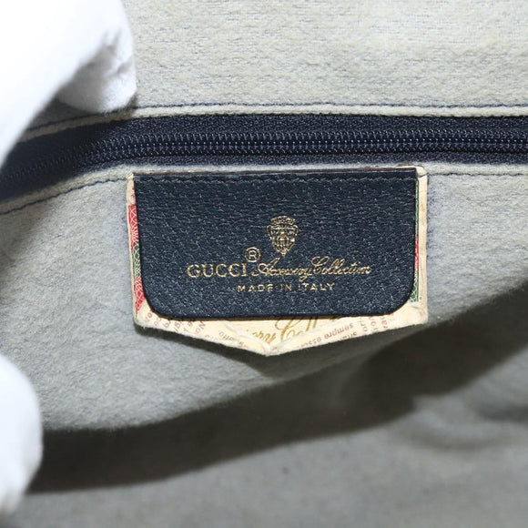 GUCCI GG Supreme Sherry Line Shoulder Bag PVC Navy Gold 24 02 005 Auth AMZ375