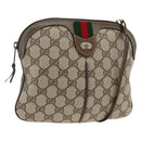GUCCI GG Supreme Web Sherry Line Bag PVC Beige Gold 904 02 047 Auth AMZ376-1