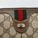 GUCCI GG Supreme Web Sherry Line Bag PVC Beige Gold 904 02 047 Auth AMZ376-15