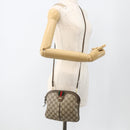 GUCCI GG Supreme Web Sherry Line Bag PVC Beige Gold 904 02 047 Auth AMZ376-21