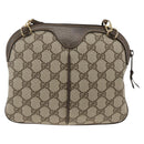 GUCCI GG Supreme Web Sherry Line Bag PVC Beige Gold 904 02 047 Auth AMZ376-3