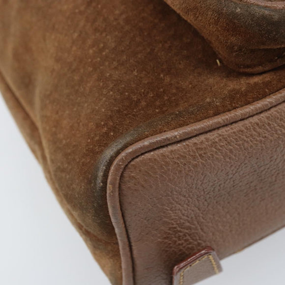 GUCCI Bamboo Backpack Suede Brown Gold 003 1705 0030 Auth AMZ377