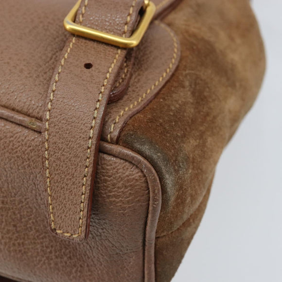 GUCCI Bamboo Backpack Suede Brown Gold 003 1705 0030 Auth AMZ377