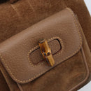 GUCCI Bamboo Backpack Suede Brown Gold 003 1705 0030 Auth AMZ377-21