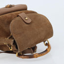 GUCCI Bamboo Backpack Suede Brown Gold 003 1705 0030 Auth AMZ377-6