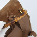 GUCCI Bamboo Backpack Suede Brown Gold 003 1705 0030 Auth AMZ377-7