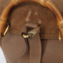 GUCCI Bamboo Backpack Suede Brown Gold 003 1705 0030 Auth AMZ377-8
