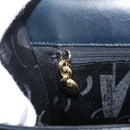 Salvatore Ferragamo Gancini Hand Bag Leather 2way Navy Gold Auth AMZ378-25
