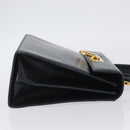 Salvatore Ferragamo Gancini Hand Bag Leather 2way Navy Gold Auth AMZ378-3