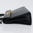 Salvatore Ferragamo Gancini Hand Bag Leather 2way Navy Gold Auth AMZ378-4