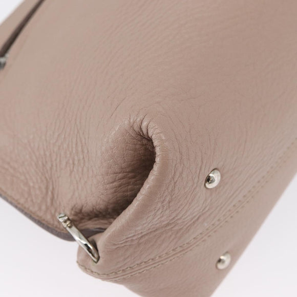 Salvatore Ferragamo Gancini Sofia Hand Bag Leather 2way Pink Silver Auth AMZ379A