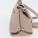 Salvatore Ferragamo Gancini Sofia Hand Bag Leather 2way Pink Silver Auth AMZ379A-4