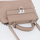 Salvatore Ferragamo Gancini Sofia Hand Bag Leather 2way Pink Silver Auth AMZ379A-6
