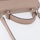 Salvatore Ferragamo Gancini Sofia Hand Bag Leather 2way Pink Silver Auth AMZ379A-7